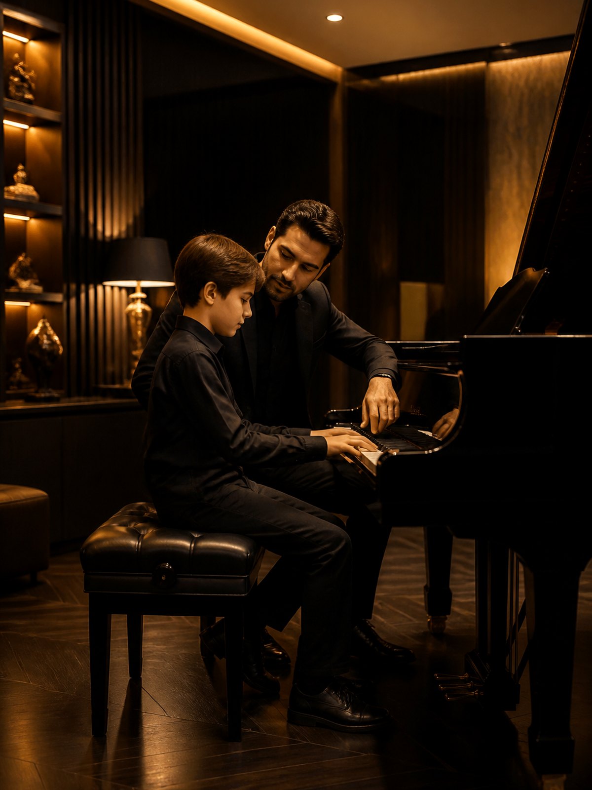 A music teacher in a lesson.